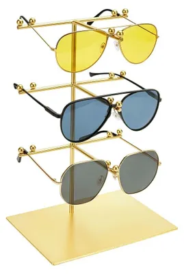 Produktbild von Sonnenbrillenhalter – Robuste Eisenkonstruktion – Brillenhalterung – Brillenständer – Kompakte Form – 3 Ebenen – Geeignet für den Heimgebrauch – Brillenständer