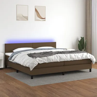 Produktbild von CLORIS Boxspringbett mit Matratze & LED Dunkelbraun 200x200 cm Stoff 2024