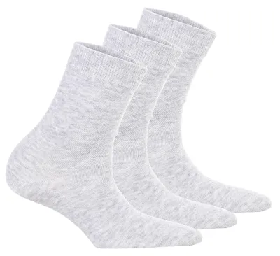 Produktbild von Tamaris Damen Socken, 3er Pack - Comfort Baumwolle Socks, Crew Socken, einfarbig Grau 39-42