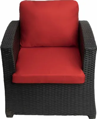 Zdjęcie produktu dla Poduszka na fotel rattanowy 1szt- siedzisko 56x52x7 + oparcie 56x52 | poduszka na krzesło ogrodowe czerwona, poduszka na fotel ogrodowy