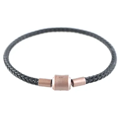 Produktbild von Minimalistisches Männer-Frauen-Gewebe-Drahtseil-Armband-Armband-Schmuck-Geburtstagsgeschenk-Schwarz