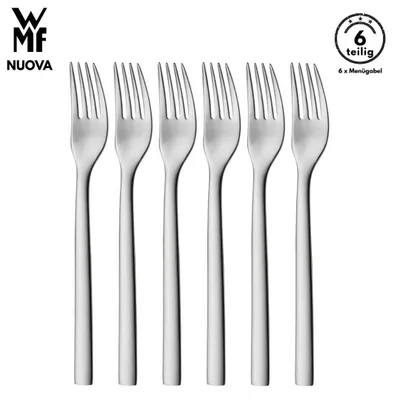 Produktbild von WMF Nuova Menügabel Set, 6-teilig, Cromargan® Edelstahl, Essbesteck, spülmaschinenfest, Gabel, Bestecksets, Tafelgabeln, bestecke, Gabelset