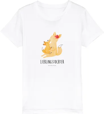 Produktbild von Mr. & Mrs. Panda Kleinkinder T-Shirt Fuchs Mama 12-14 Jahre (152/164) - Weiß - Geschenk, Umarmen, Mutter, Kinder Jungen, Muttertag, Kindershirt, Teenager, Schoß