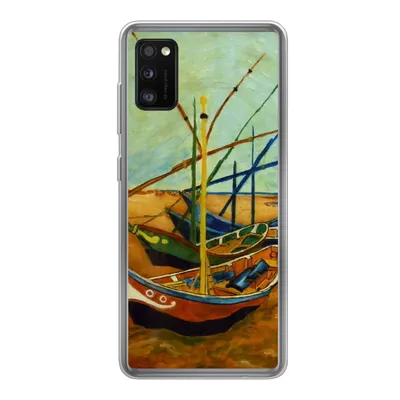Produktbild von MuchoWow® Handyhülle Schutzhülle Hülle für Samsung Galaxy A41 Fischerboote am Strand - Vincent van Gogh Silikon Softcase Handy Hülle - Mobiltelefon