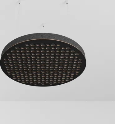 Immagine prodotto di pannelli acustici a soffitto "CIRCLES-C" in 2 pezzi con set di montaggio | Assorbimento - Diffusione - Riflessione - Isolamento acustico - Isolamento | Pannello acustico a nuvola | 50x50x3cm | Colore: nero