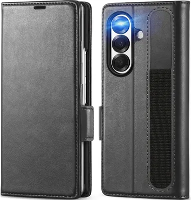Produktbild von Handyhülle für Samsung Galaxy Z Fold 7 Hülle Flip Case Halter Stift Pen Tasche Schutzhülle, Schwarz
