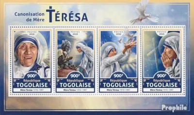 Produktbild von Briefmarken Togo 2016 Mi 7919-7922 Kleinbogen (kompl. Ausgabe) postfrisch Mutter Teresa