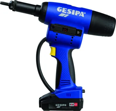 Produktbild von GESIPA Akkublindnietmutternsetzgerät FireBird® Pro Gold Edition 10-teilig 20000 N L-Boxx