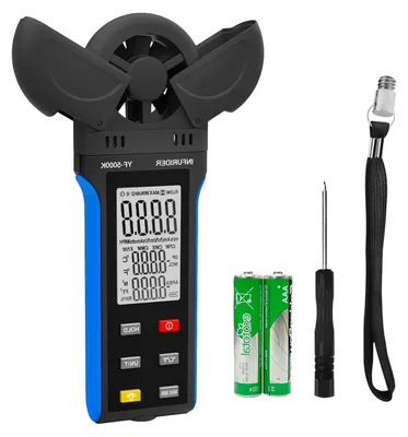 Productafbeelding van Digitale Windmeter - Windkracht meter - Buitenactiviteiten Meten - 6 Meetunits - 20.3 cm - Zwart