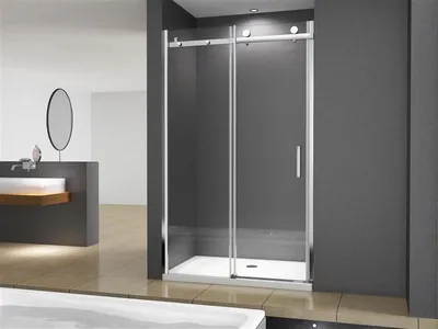 Produktbild von BuyLando Viktoria 135x195 cm Nischendusche mit Schiebetür - Silber Beschläge