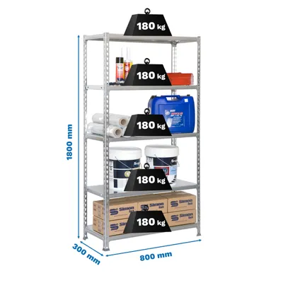 Produktbild von Metallregal SIMONCLICK MINI 5/300 CINZA/CINZA