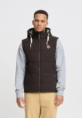 Produktbild von SOLID SDDry Weste Herren Weste Steppweste Outdoor Weste mit Kapuze Stehkragen Eingrifftaschen Baumwollmischung Regular fit