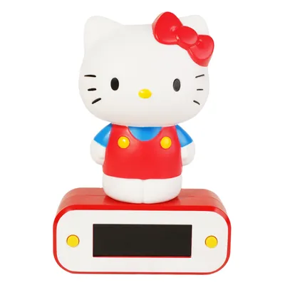 Zdjęcie produktu dla BigBen, bezprzewodowa lampka nocna Hello Kitty z cyfrowym budzikiem, kolorowa