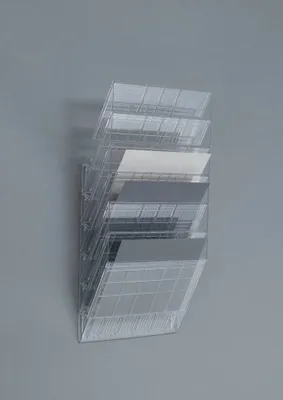Obrázok produktu pre Odolný zásobník na brožúry A4 na šírku tr FLEXIBOXX 6 priehradiek