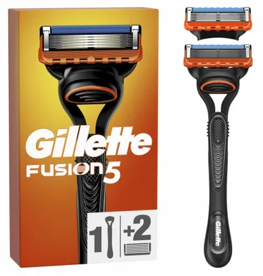 Produktbild von Gillette Fusion5 Herrenrasierer, Griff und 2 Kartuschen mit 5 Klingen, Präzision