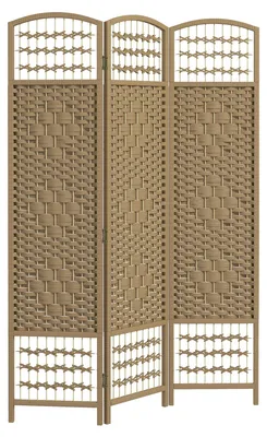Image de Paravent intšŠrieur en bois sšŠparateur de piššce cloison pliable 3 panneaux 120 x 170 cm bois naturel