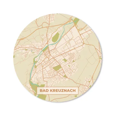 Produktbild von MuchoWow® Mauspad Mousepad Karte - Bad Kreuznach - Vintage - Stadtplan 20x20 cm - Mousepads - Maus Mat - Pad - Mausunterlage - Schreibtischmatte