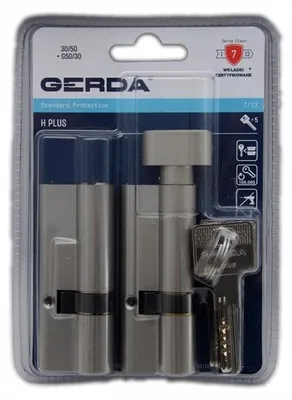 Produktbild von Gerda H Plus Zylinder-Set für Einzelschließung Nickel 30/50+50G/30