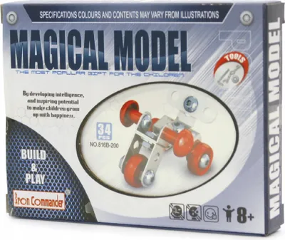 Produktbild von Metallbaukasten 3in1 Konstruktionsspielzeug 34 Teile - Kreatives 3D Puzzle für Kinder