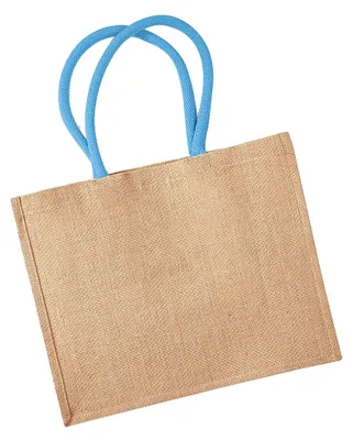 Image de Sac à provisions en jute Westford Mill, 21 litres FK968 (taille unique) (naturel/bleu)