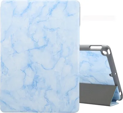 Produktbild von Mobigear Tri-Fold Marble iPad 9 (2021) Hülle Klapphülle + Stifthalter - Blau
