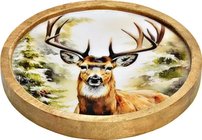 Image de Plateau rond décoratif Grand cerf