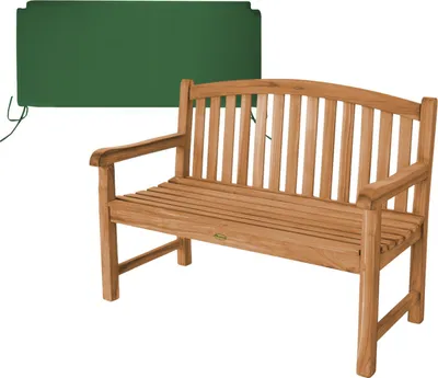 Produktbild von Gartenbank Bari Teak Massivholz 120 cm Grün