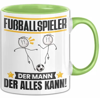 Produktbild von Fußballspieler Tasse Geschenk für Fußballspieler Der Mann Der Alles Kann Geschenkidee zum Geburtstag (Grün)