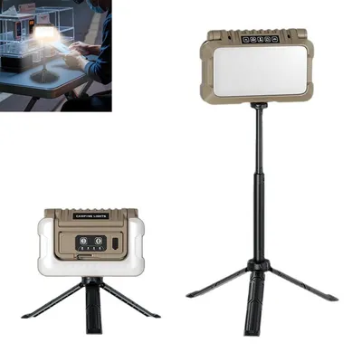 Produktbild von LED Arbeitsleuchte Akku 1000lm wiederaufladbar Werkstattlampe 4800mAh dimmbar faltbar mit Stativ Haken Camping Garage Reparatur Licht