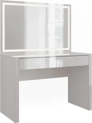 Schminktisch Melisa 120 X 161 Cm Eiche Weiß LED-Spiegel Schublade