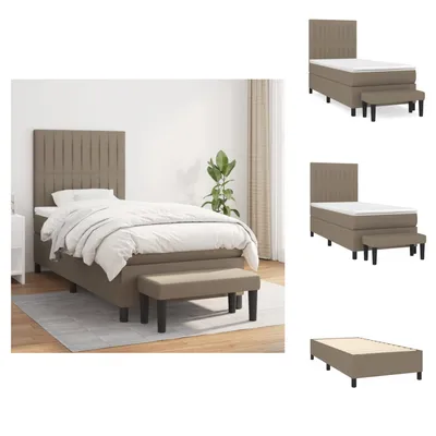 Produktbild von vidaXL Boxspringbett mit Matratze Taupe 90x200 cm Stoff -  Betten & Bettgestelle