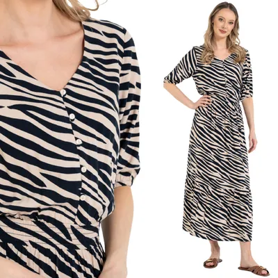 Produktbild von Leichtes Damen-Maxikleid, 100 % Viskose, elastischer Bund, MORAJ XXL PATT 2