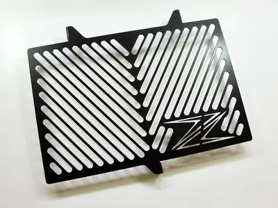 Image de ZIEGER Protège radiateur compatible avec Kawasaki Versys 1000 | Z 1000 | Z 1000 SX Design Logo noir
