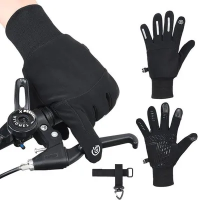 Productafbeelding van Ademende en waterdichte fietshandschoenen voor buiten, maat L, ideaal voor alle weersomstandigheden