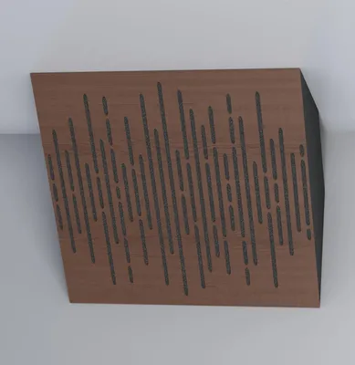 Produktbild von 4er-Set – Akustik-Eck-Bassfalle|50x50cm |Niederfrequenz-Absorption für Studios und Theater|Diffusion | [WAVE-H-100mm | Nussbaum]