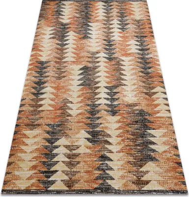 Produktbild von Modern Teppich MUNDO D5781 Dreiecke 3D Outdoor orange / beige beige 160x220 cm