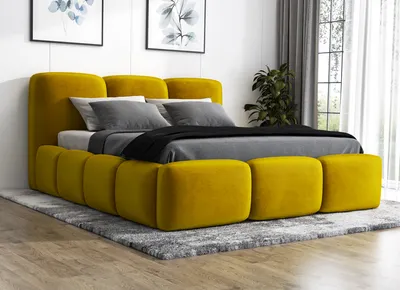 Produktbild von Polsterbett STERN 120x200 mit Matratze und Bettkasten. Farbe: Gold