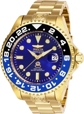 Obrázek produktu pro Invicta Grand Diver 27971 Pánské Hodinky - Automatické Hnutí - Nerezová Ocel s Modrým Ciferníkem - 47 mm