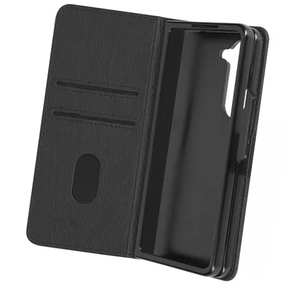 Produktbild von Avizar, Etui Galaxy Z Fold 5 Chesterfield Leder Genarbt Mit Stand, Schwarz