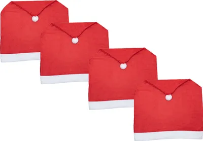 Immagine prodotto di Alinco set di 4 coprisedia natalizi Cappello di Babbo Natale Decorazioni festive 59x49cm