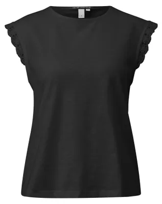 Produktbild von s.Oliver Damen T-Shirt aus Flammgarn mit Spitze