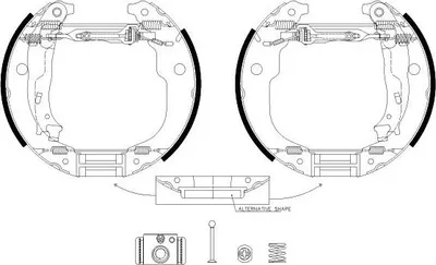 Produktbild von TEXTAR Bremsbackensatz Trommelbremse Hinten passend für PEUGEOT 207 (WA, WC) 228mm 84067202