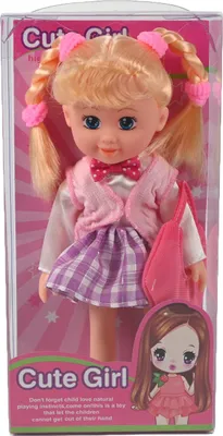 Produktbild von Süße Puppe im Kleid Schulmädchen 20cm - Weichkörper & Beweglich - Perfektes Geschenk für Mädchen