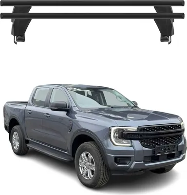Image de Menabo Barres de toit transversales pour Ford Ranger T6 II 2022-2025 Alu Noir 2x