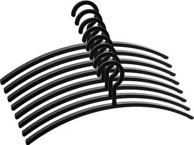 Produktbild von HOME DELUXE - Kleiderbügel RACK - Schwarz, 47 x 2 x 18 cm, Kunststoff mit Samtstoff bezogen I Kleiderbügel-Set Garderobenhaken Kleideraufhänger (10er Set)