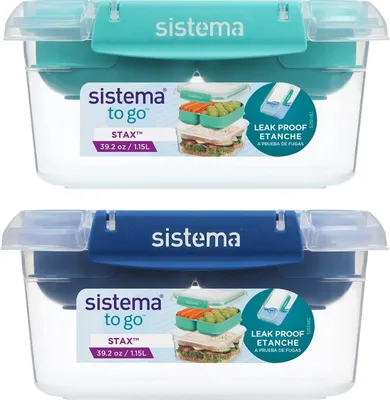 Obrázek produktu pro Sistema Stax krabička na potraviny 1,15 l, mátová, modrá