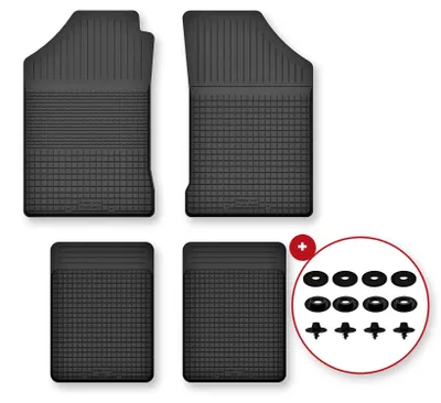 Zdjęcie produktu dla Dywaniki gumowe do Audi A2 2000-2005 (hatchback) – 4 szt., czarne, dobierane – Wielganizator Semi-Universal