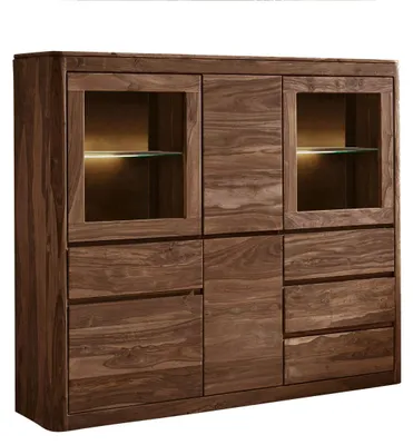 Produktbild von MASSIVMOEBEL24.DE Highboard Sheesham 166x40x145 rot-braun gebeizt TORONTO #104