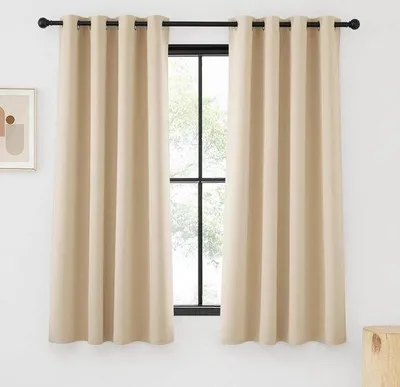 Productafbeelding van Famanu verduisteringsgordijnen, beige - set van 2 - 175 x 140 cm - thermische gordijnen - bescherming tegen warmte