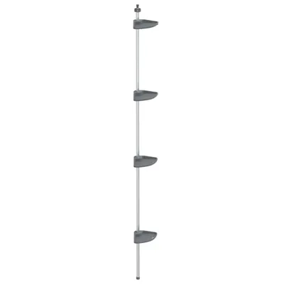 Immagine prodotto di vidaXL Scaffale angolare telescopico a 4 livelli in alluminio argento